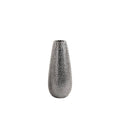Vases Round Ceramic Vase With Dimpled Pattern, Small, Silver Benzara