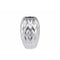 Vases Round Vase Embossed Wave Design and Rounded Bottom- Small- Silver- Benzara Benzara