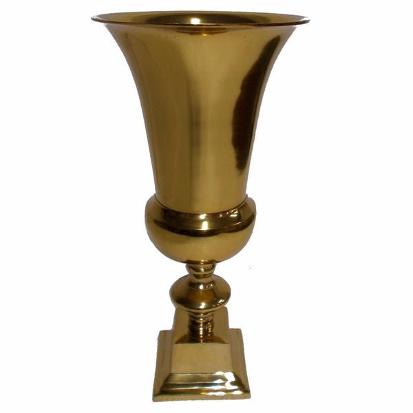 Vases Small Gold Finish Aluminium Vase Benzara