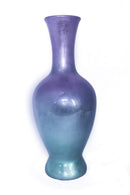 Vases Tall Floor Vases - 11" X 11" X 25" Purple And Aqua Ceramic Lacquered Ceramic Vase HomeRoots
