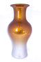 Vases Tall Floor Vases - 13" X 13" X 18" Orange And White Ceramic Lacquered Ceramic Vase HomeRoots