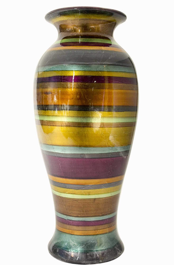 Vases Tall Floor Vases - 13" X 13" X 26" Eggplant, Bronze, Gold, Green, Copper And Pewter Ceramic  Vase HomeRoots