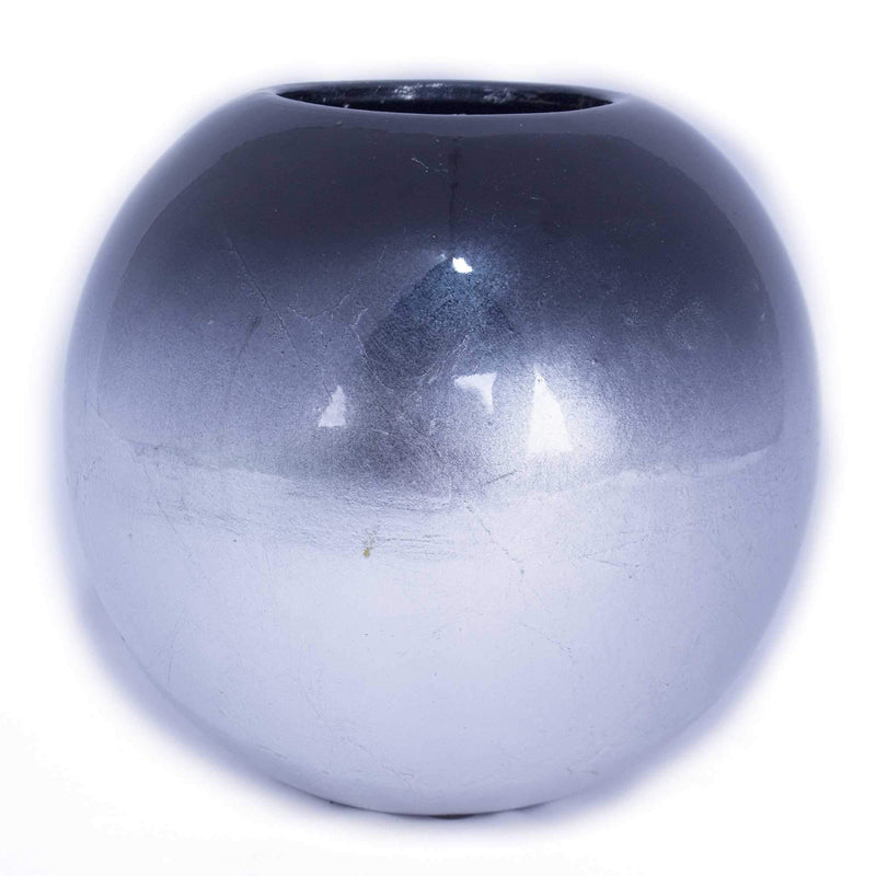 Vases Tall Floor Vases - 14" X 9'.75" X 16" Navy And Silver Ceramic Piece Vase Set HomeRoots