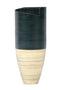 Vases Tall Vase - 10'.25" X 10'.25" X 25" Distressed Blue & Natural Bamboo  Spun Bamboo Vase HomeRoots
