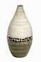 Vases Tall Vase - 10" X 10" X 20" Distressed White And Green W/ Coconut Shell Bamboo Spun Bamboo Vase HomeRoots