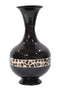 Vases Tall Vase - 12" X 12" X 22" Black Lacquer W/ Brown Coconut Shell Bamboo Spun Bamboo Vase HomeRoots