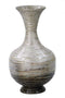Vases Tall Vase - 12" X 12" X 22" Distressed Silver And Black Bamboo Spun Bamboo Vase HomeRoots