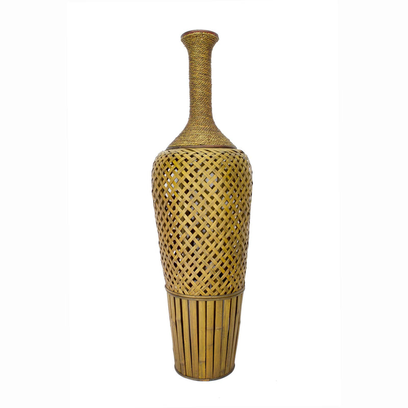 Vases Tall Vase - 12" X 12" X 41" Silver Bamboo, Metal Bamboo Vase HomeRoots