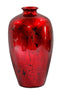 Vases Vase - 10'.5" X 10'.5" X 19" Red Ceramic Foiled & Lacquered Ceramic Vase HomeRoots