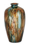 Vases Vase - 10'.5" X 10'.5" X 19" Turquoise, Copper And Bronze Ceramic Foiled & Lacquered Ceramic Vase HomeRoots