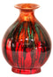 Vases Vase - 14'.5" X 14'.5" X 19" Orange, Green And Red Ceramic Foiled & Lacquered Ceramic Vase HomeRoots