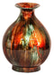 Vases Vase - 14'.5" X 14'.5" X 19" Turquoise, Copper And Bronze Ceramic Foiled & Lacquered Ceramic Vase HomeRoots