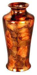 Vases Vase - 7" X 7" X 24'.5" Copper, Brown And Orange Ceramic Foiled & Lacquered Ceramic Floor Vase HomeRoots