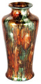 Vases Vase - 7" X 7" X 24'.5" Turquoise, Copper And Bronze Ceramic Foiled & Lacquered Ceramic Floor Vase HomeRoots