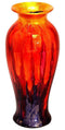 Vases Vase - 8'.75" X 8'.75" X 21'.25" Gold, Orange And Blue Ceramic Foiled & Lacquered Ceramic Vase HomeRoots