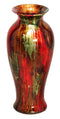 Vases Vase - 8'.75" X 8'.75" X 21'.25" Red, Brown And Green Ceramic Foiled & Lacquered Ceramic Vase HomeRoots