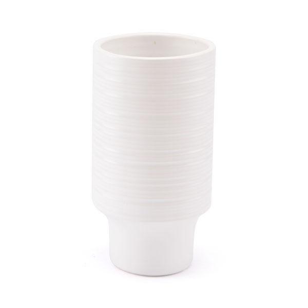 Vases White Vase - 5.3" X 5.3" X 9.8" Short White Vase Or Decor HomeRoots