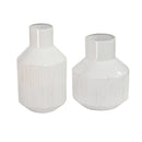 Vases White Vase - 6" X 6" X 11.2" White Metal Table Vase HomeRoots