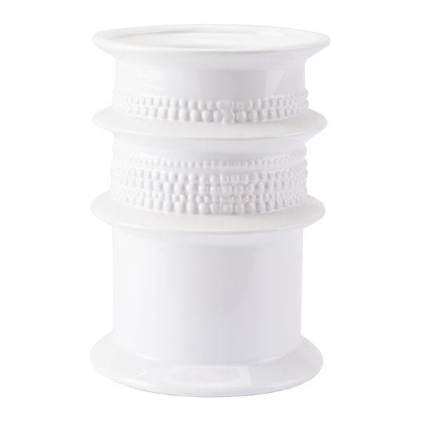 Vases White Vase - 8.5" X 8.5" X 11.9" White Cylinder Vase HomeRoots