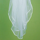 Veils & Hair Accessories Satin Ribbon Edge & Scattered Pearl Border Veil Ivory (Pack of 1) JM Weddings