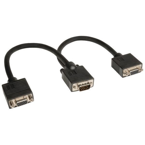 VGA Monitor Y-Splitter Cable, 1ft (for Standard-Resolution Monitors)-Cables, Connectors & Accessories-JadeMoghul Inc.