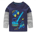 VIDMID Boys T-shirt Kids Tees Baby Boy brand tshirts Children blouses Long Sleeve 100% Cotton cars trucks stripes free shipping AExp