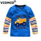 VIDMID Boys T-shirt Kids Tees Baby Boy brand tshirts Children blouses Long Sleeve 100% Cotton cars trucks stripes free shipping AExp