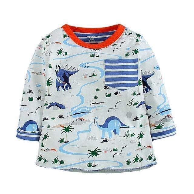 VIDMID Boys T-shirt Kids Tees Baby Boy brand tshirts Children blouses Long Sleeve 100% Cotton cars trucks stripes free shipping AExp