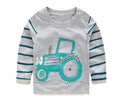 VIDMID Boys T-shirt Kids Tees Baby Boy brand tshirts Children blouses Long Sleeve 100% Cotton cars trucks stripes free shipping AExp