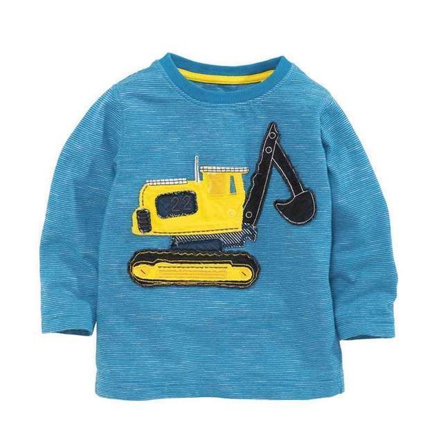 VIDMID Boys T-shirt Kids Tees Baby Boy brand tshirts Children blouses Long Sleeve 100% Cotton cars trucks stripes free shipping AExp