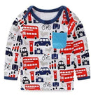 VIDMID Boys T-shirt Kids Tees Baby Boy brand tshirts Children blouses Long Sleeve 100% Cotton cars trucks stripes free shipping AExp