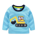 VIDMID Boys T-shirt Kids Tees Baby Boy brand tshirts Children blouses Long Sleeve 100% Cotton cars trucks stripes free shipping AExp