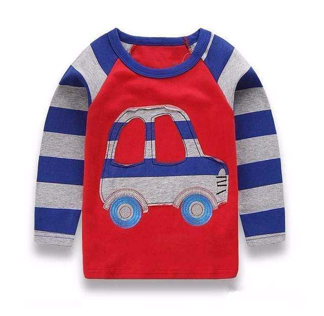 VIDMID Boys T-shirt Kids Tees Baby Boy brand tshirts Children blouses Long Sleeve 100% Cotton cars trucks stripes free shipping AExp