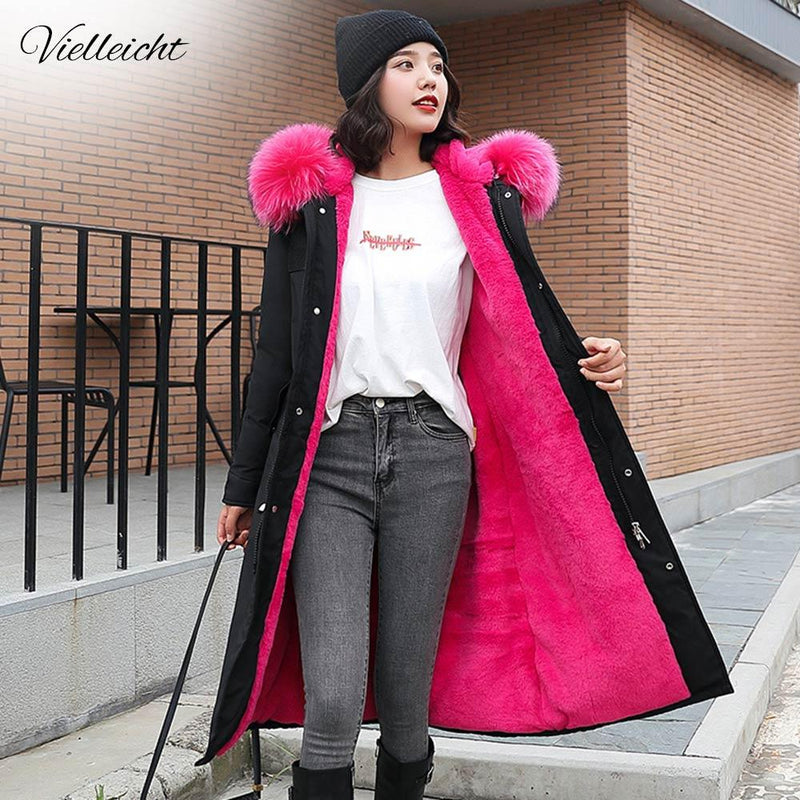 Vielleicht -30 Degrees Snow Wear Long Parkas Winter Jacket Women Fur Hooded Clothing Female Fur Lining Thick Winter Coat Women JadeMoghul Inc. 