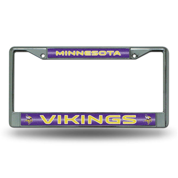 Best License Plate Frame Vikings Bling Chrome Frame