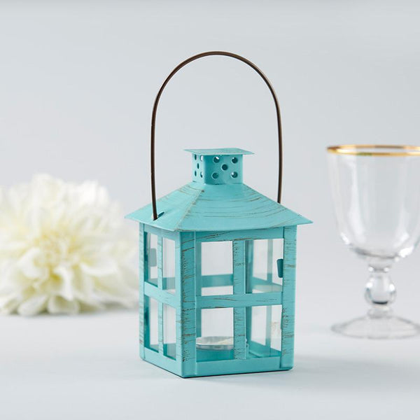 Vintage Blue Distressed Lantern - Medium-Wedding General-JadeMoghul Inc.