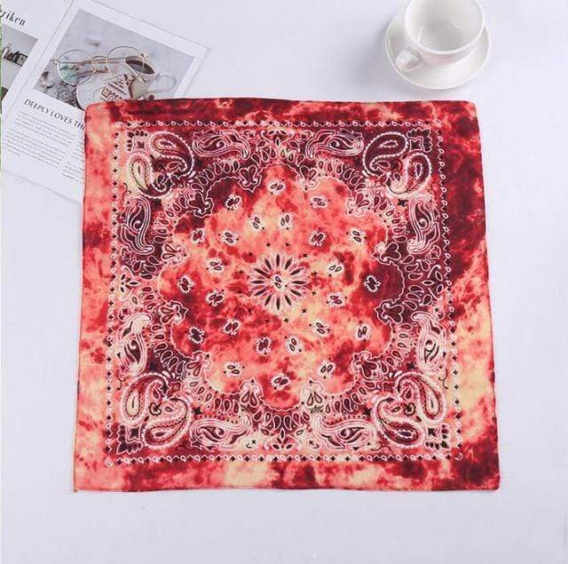 Vintage Bohemia Print Bandana Hair Bands for Girls  Women Headband Scarf  Face Mask Cross Turban Bandanas Headwear 55cmX55cm AExp