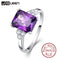 Vintage Jewelry 5.25ct Amethyst 925 Sterling Silver Ring emerald Cut Purple Nature stone Women Wedding Anel Aneis Gemstone Rings AExp
