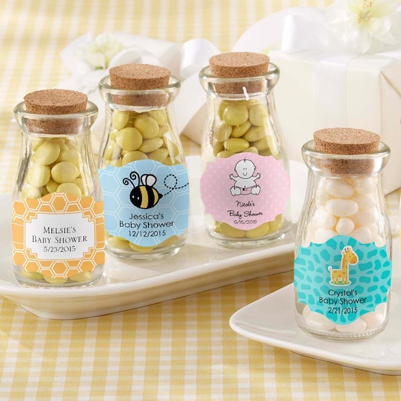 "Vintage" Milk Bottle Favor Jar - Baby (2 Sets of 12) (Available Personalized)-Favor Boxes Bags & Containers-JadeMoghul Inc.