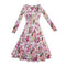 Vintage Style Flared Floral Printed Dress AExp