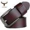 Vintage Style Pin Buckle Genuine Cow Leather Belt-XF008 black-100cm-JadeMoghul Inc.