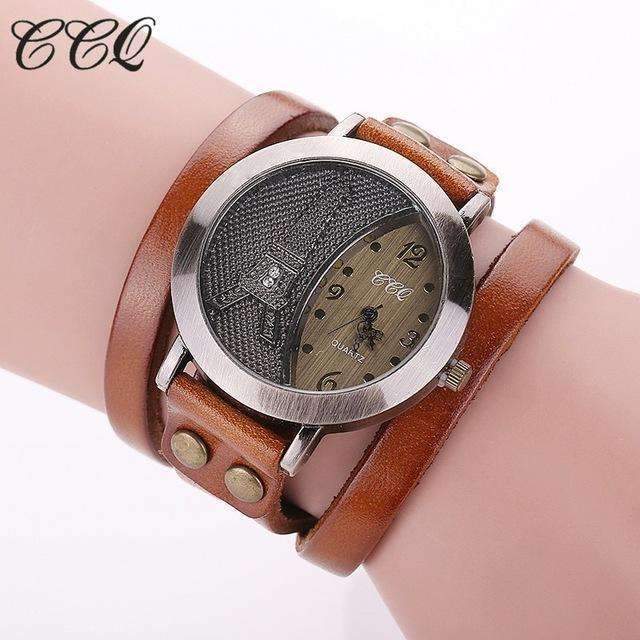 Vintage Tower Watch - Genuine Leather Bracelet Watch AExp