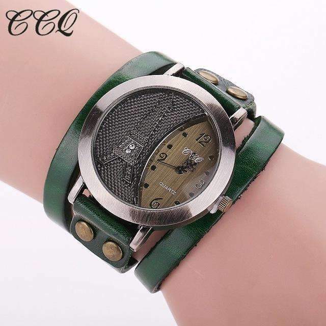 Vintage Tower Watch - Genuine Leather Bracelet Watch AExp