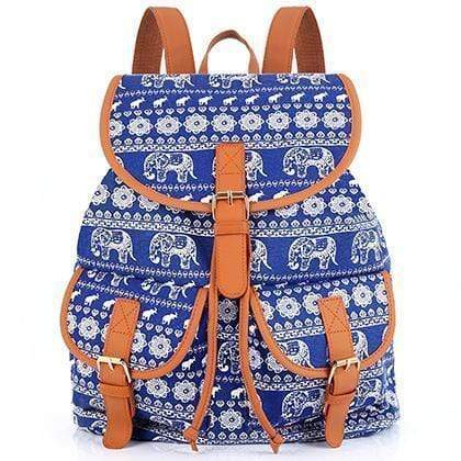 Vintage Women Backpack - Drawstring Printing Canvas Backpack AExp