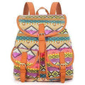 Vintage Women Backpack - Drawstring Printing Canvas Backpack AExp