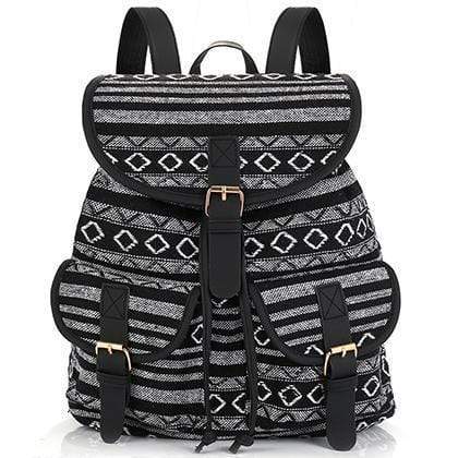 Vintage Women Backpack - Drawstring Printing Canvas Backpack AExp