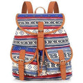 Vintage Women Backpack - Drawstring Printing Canvas Backpack AExp