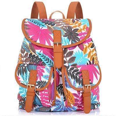 Vintage Women Backpack - Drawstring Printing Canvas Backpack AExp