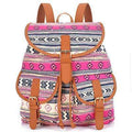 Vintage Women Backpack - Drawstring Printing Canvas Backpack AExp