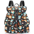 Vintage Women Backpack - Drawstring Printing Canvas Backpack AExp